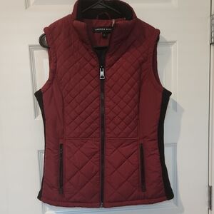 Andrew Marc Women's Quilted Vest -  Rasberry Red and Black!